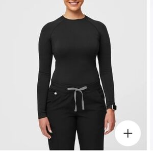 Figs Women's Charcoal Long Sleeve Top